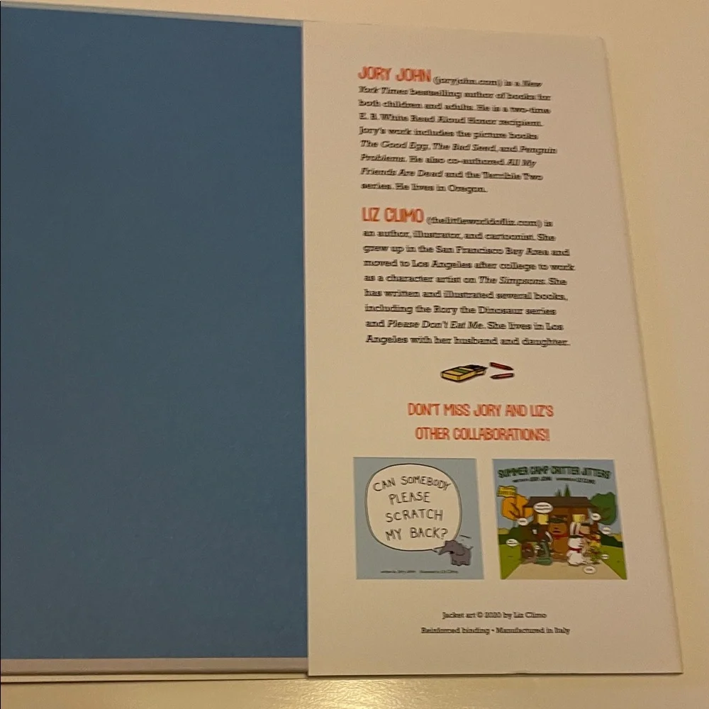 First Day Critter Jitters Hardcover Children's Book by Jory John